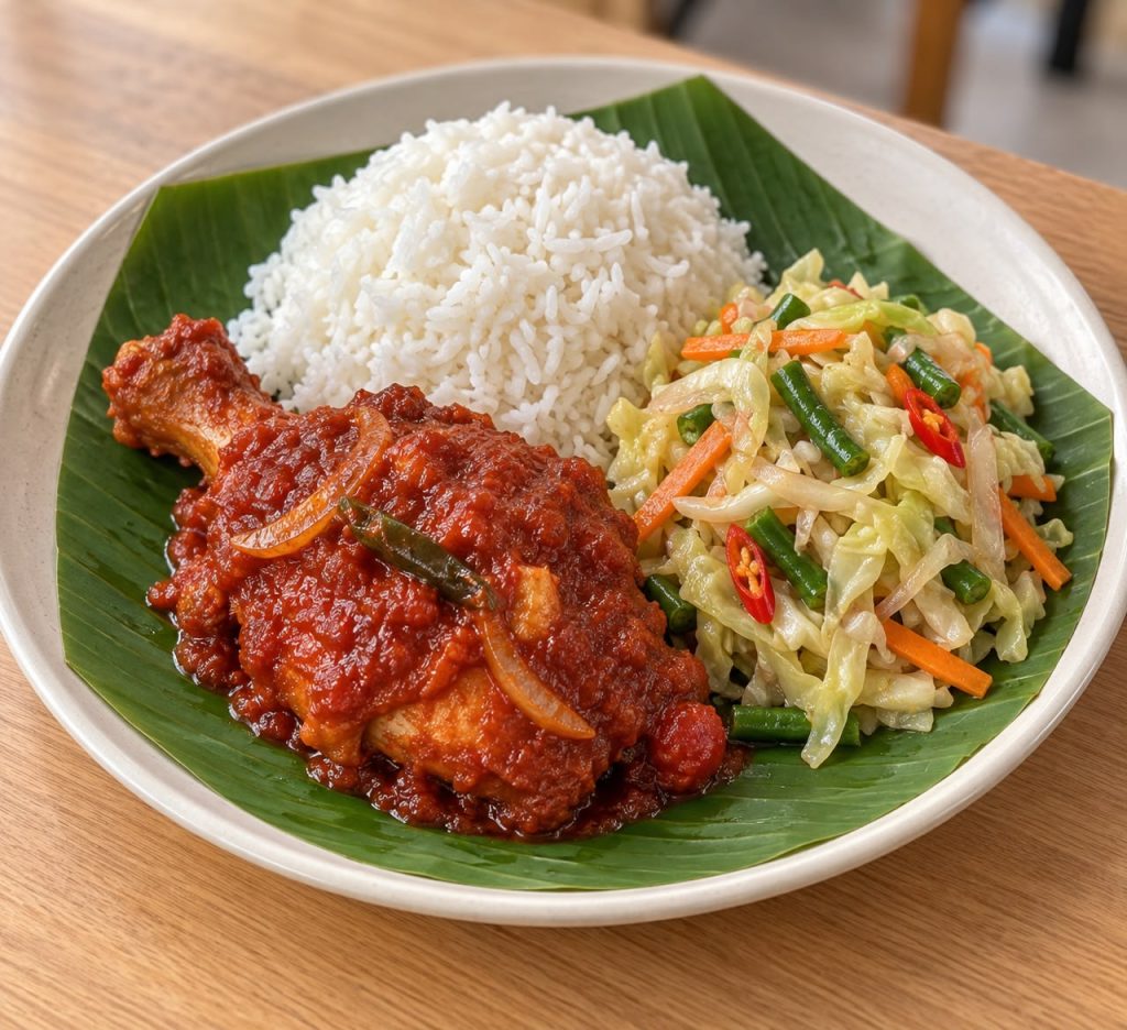 Nasi ayam masak merah