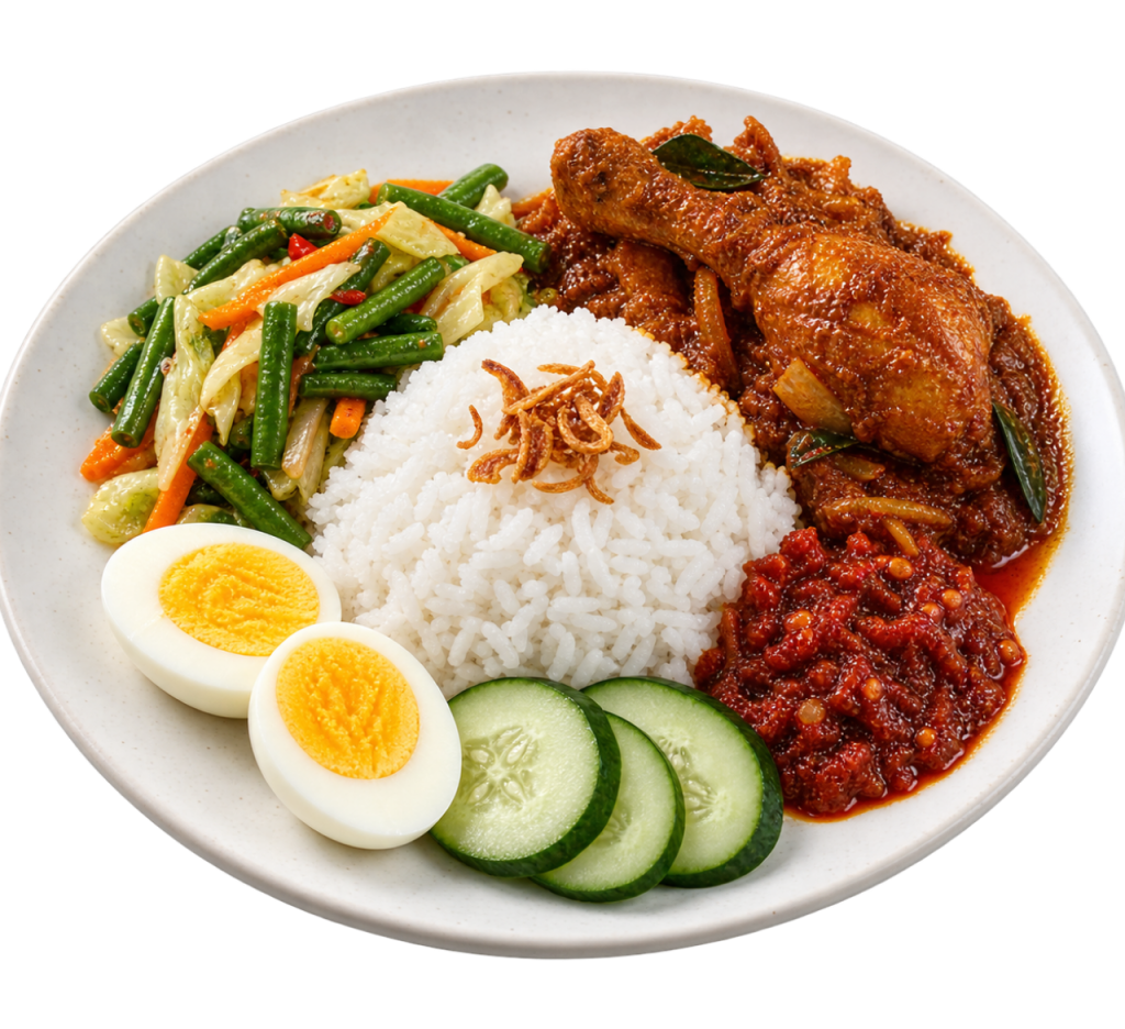 nasi berlauk ayam sayur